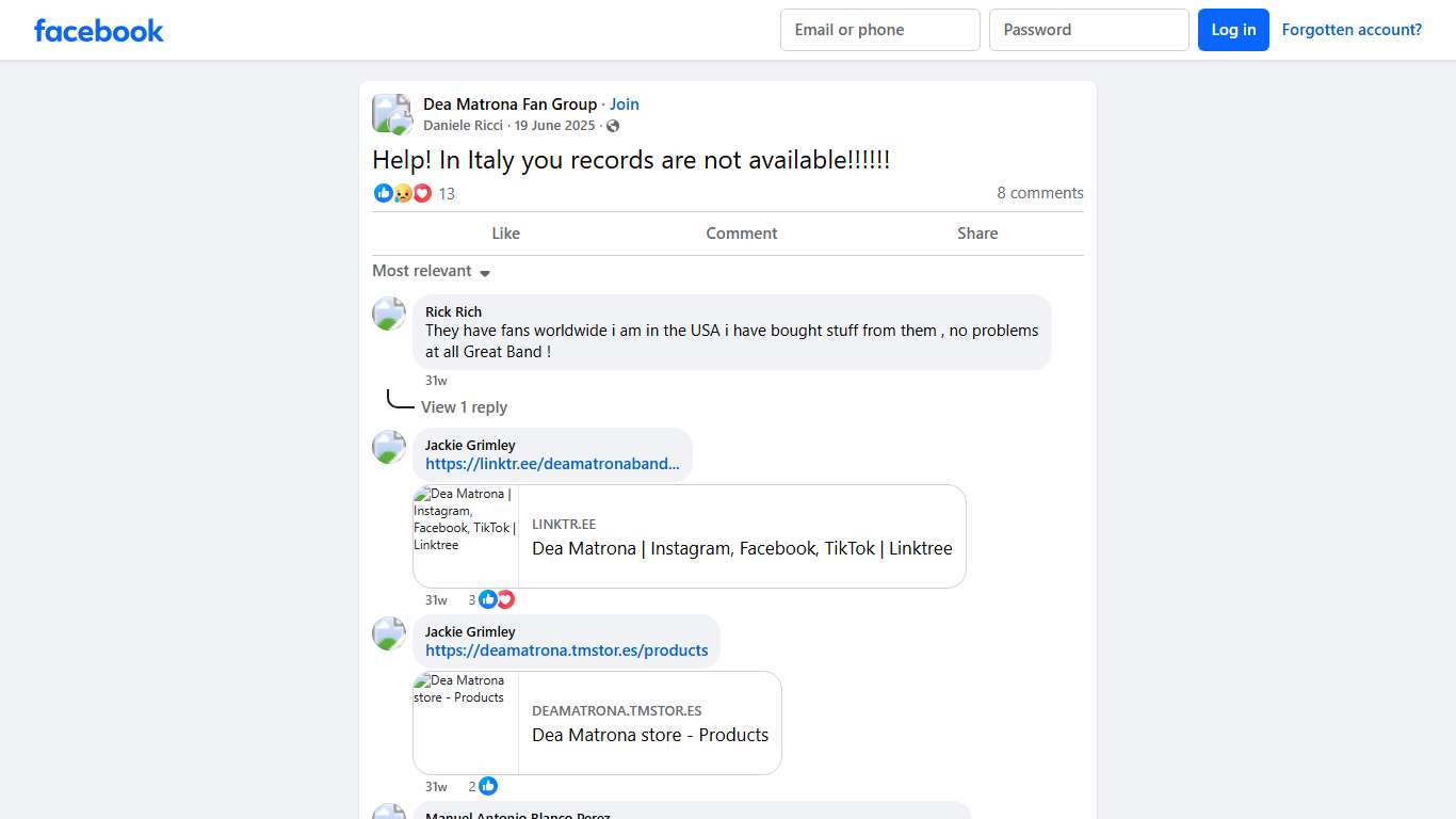 Dea Matrona Fan Group Help! In Italy you records are not available Facebook